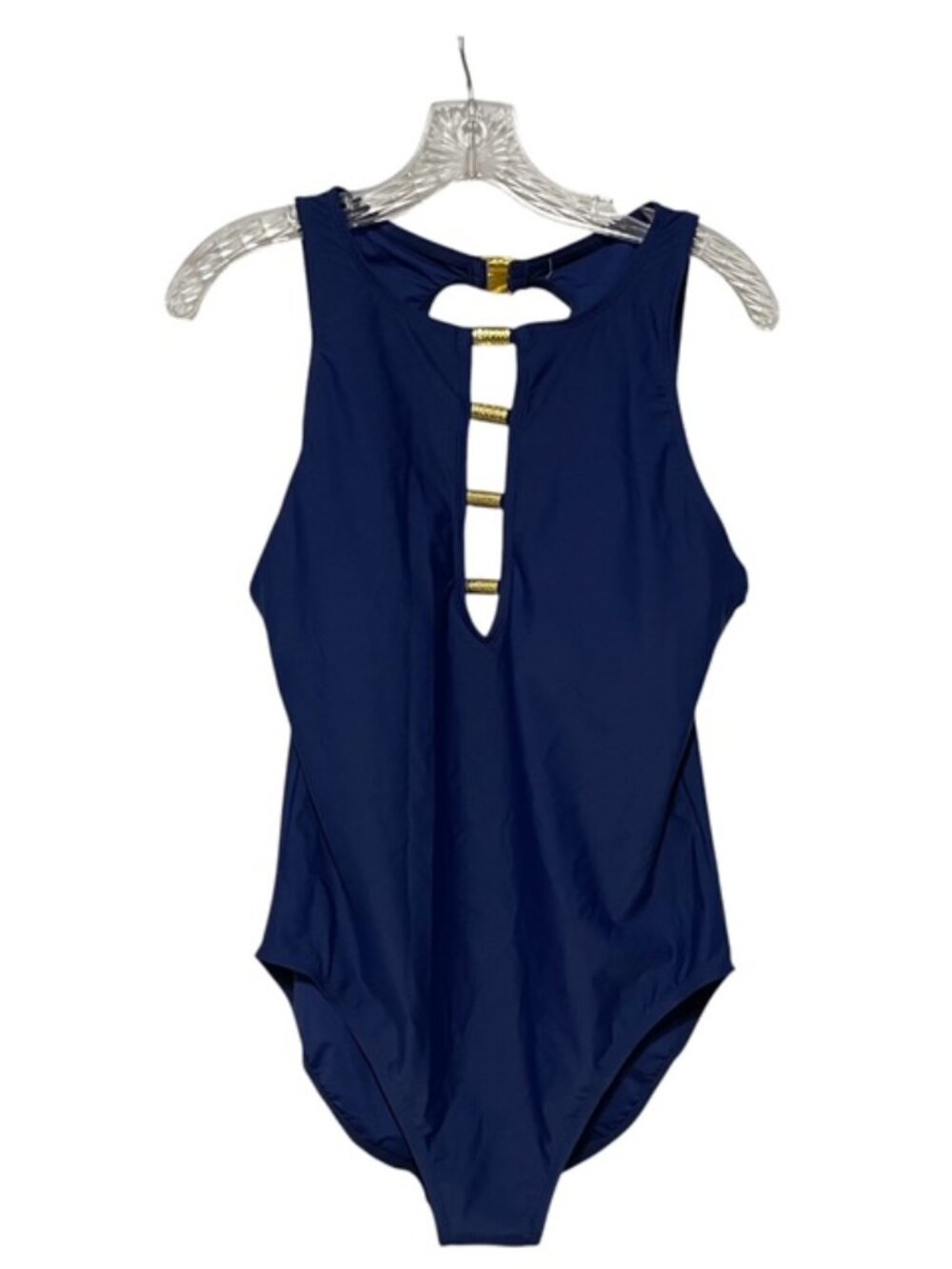 Beyond Control Fluid Fabric Comfort Fit Cutout Hardware Detail Swim Suit NWT - Picture 2 of 4